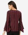 Shop Women Burgundy & Black Striped Top-Design