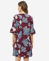 Shop Women's Burgundy & Blue Floral Printed A Line Dress-Design