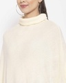 Shop Women Cream Poncho With Fringed Detail-Full