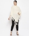 Shop Women Cream Poncho With Fringed Detail