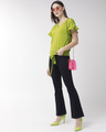 Shop Women's Fluorescent Green Solid Top-Full