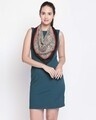Shop Women's Green & Black Printed Scarf-Front