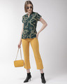 Shop Women Green & Yellow Classic Fit Printed Casual Shirt-Full