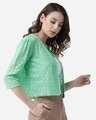Shop Women Green Lace Open Front Shrug-Design