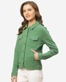 Shop Women Green Slim Fit Solid Lightweight Shacket-Design