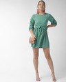 Shop Women Green Solid A Line Dress-Full