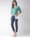 Shop Women Green Solid A Line Top-Full