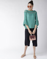 Shop Women's Green Solid A Line Top-Full