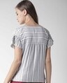 Shop Women's Grey & White Striped Top-Design