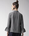 Shop Women Grey Regular Fit Solid Casual Shirt-Full