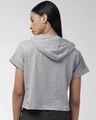 Shop Women's Grey Solid Hooded Sweatshirt-Design