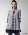 Shop Women Grey Solid Tunic-Front