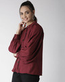 Shop Women Maroon New Fit Solid Casual Shirt-Design
