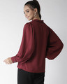 Shop Women Maroon New Fit Solid Casual Shirt-Full