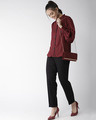 Shop Women Maroon New Fit Solid Casual Shirt