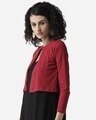 Shop Women's Maroon Solid Crop Button Shrug-Design