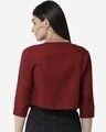 Shop Women's Maroon Solid Cropped Open Front Shrug-Design