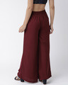 Shop Women Maroon Solid Flared Palazzos-Full