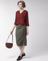 Shop Women's Maroon Solid Shirt Style Top-Full