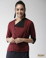Shop Women's Maroon Solid Shirt Style Top-Front