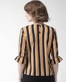 Shop Women's Mustard Brown & Black Striped Top-Design