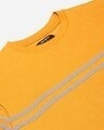 Shop Women's Mustard Yellow & Grey Solid Sweatshirt With Striped Detail
