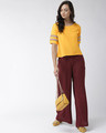 Shop Women's Mustard Yellow Solid Boxy Top-Full