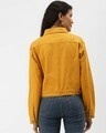 Shop Women Mustard Yellow Solid Denim Jacket-Design