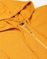 Shop Women's Mustard Yellow Solid Hooded Crop Sweatshirt