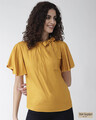 Shop Women's Mustard Yellow Solid Top-Front