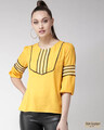Shop Women's Mustard Yellow Solid Top-Front