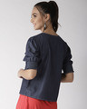 Shop Women's Navy Blue Chambray Printed Top-Design