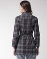 Shop Women's Navy Blue Checked Tailored Jacket-Design