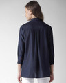 Shop Women Navy Blue Classic Fit Solid Casual Shirt-Design