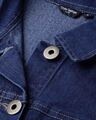 Shop Women's Navy Blue Solid Denim Jacket