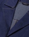 Shop Women's Navy Blue Solid Denim Overcoat-Full