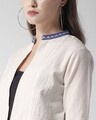 Shop Women's Off White Solid Open Front Shrug