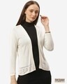 Shop Women's Off White Solid Open Front Shrug-Front