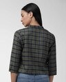 Shop Women's Olive Green & Navy Blue Checked Lightweight Tailored Jacket-Design