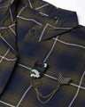 Shop Women Olive Green & Navy Blue Regular Fit Checked Casual Shirt