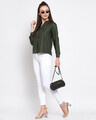 Shop Women's Olive Green Boxy Solid Casual Shirt-Full