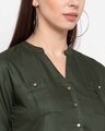 Shop Women's Olive Green Boxy Solid Casual Shirt