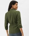 Shop Women Olive Green Solid Cinched Waist Top-Full