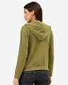 Shop Women's Olive Green Solid Hooded Sweatshirt-Design