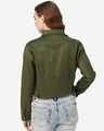 Shop Women's Olive Green Solid Lightweight Crop Tailored Jacket-Full