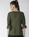 Shop Women Olive Green Solid Top With Applique Detail-Design