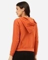 Shop Women Orange Solid Hooded Sweatshirt-Design