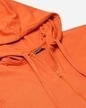 Shop Women Orange Solid Hooded Sweatshirt
