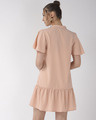 Shop Women's Peach Coloured Solid A Line Dress-Design
