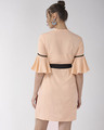 Shop Women's Peach Coloured Solid A Line Dress-Design